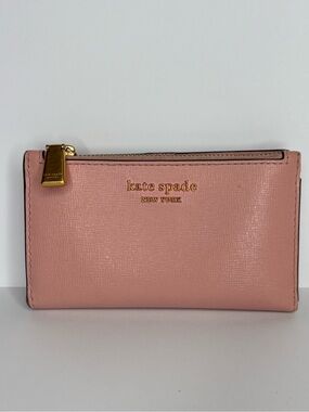 kate spade New York Pink Saffiano Leather Small Wallet